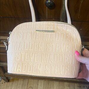 Steve Madden Pale Pink Embossed Logo Crossbody